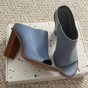Tibi baby blue mules size 38
